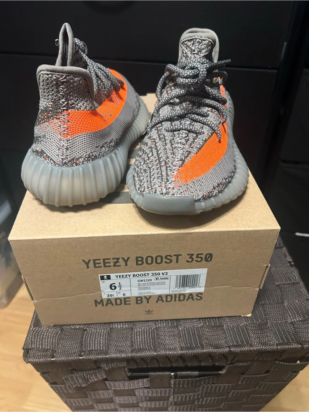 adidas Yeezy Boost 350 V2 Men’s Sneakers - Grey and Orange